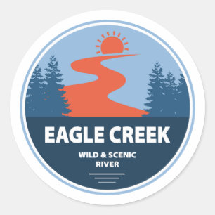 Adesivo Redondo Eagle Creek Wild E Scenic River