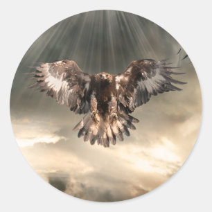 Adesivo Redondo Eagle dourado