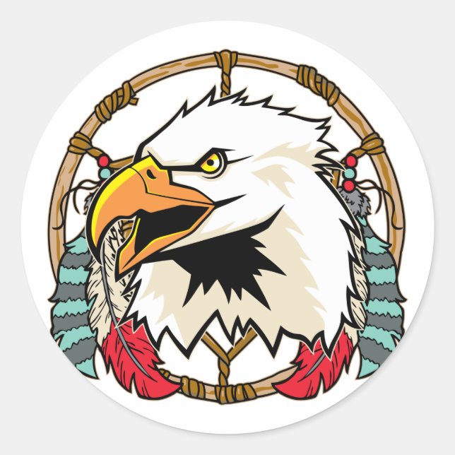 Adesivo Redondo Eagle Dreamcatcher (Frente)