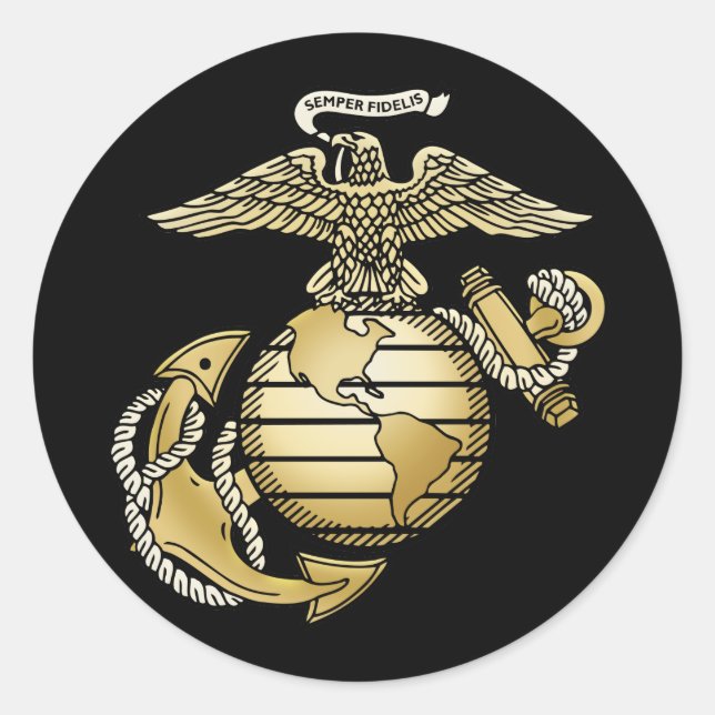 Adesivo Redondo Eagle Globe Anchor (Frente)