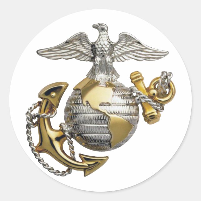Adesivo Redondo Eagle Globe Anchor (Frente)