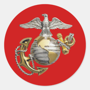 Adesivo Redondo Eagle Globe e Âncora