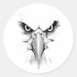 Adesivo Redondo Eagle Headface Tattoo