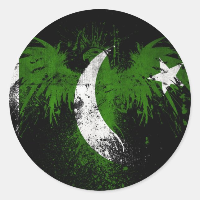 Adesivo Redondo eagle-on-pakistani-flag-wallpapers-hd-wallpap (Frente)