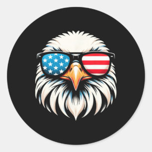 Adesivo Redondo Eagle Red White Blue Usa Flag Eagle 4th