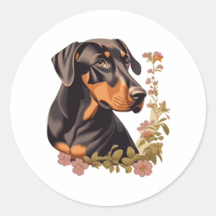 Adesivo Redondo Ear Doberman 2 natural