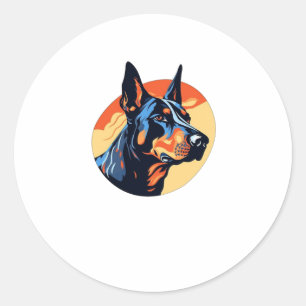 Adesivo Redondo Ear Doberman Lover 2 Natural