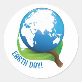 Adesivo Redondo Earth Day Sticker, Earth