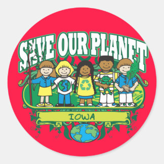 Adesivo Redondo Earth Kids Iowa
