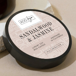 Adesivo Redondo Earthy Beige Bohemian Logo Candle Jar Lid