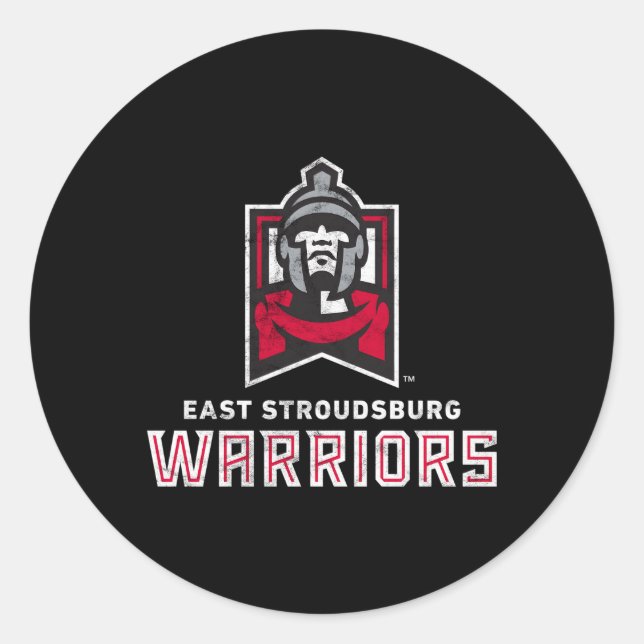Adesivo Redondo East Stroudsburg Esu Warriors Large (Frente)