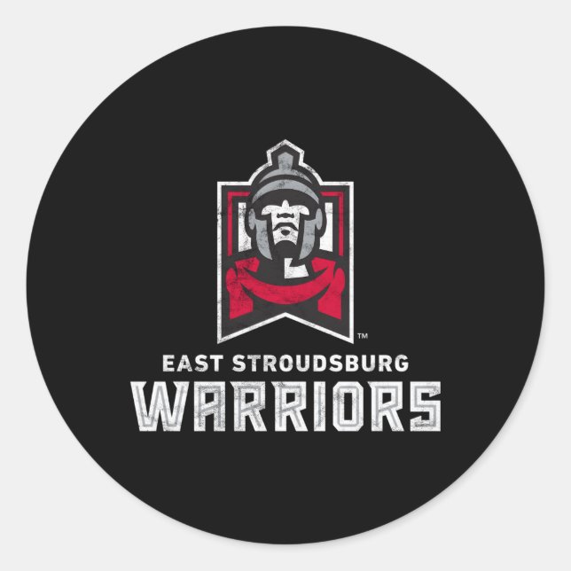 Adesivo Redondo East Stroudsburg Esu Warriors Large (Frente)