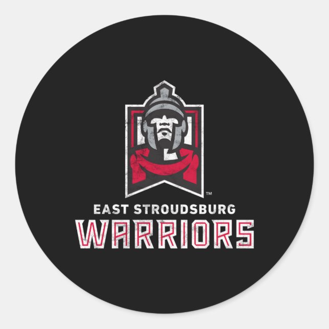 Adesivo Redondo East Stroudsburg Esu Warriors Large (Frente)