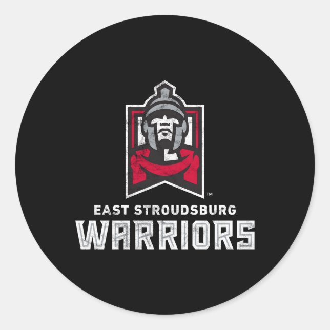 Adesivo Redondo East Stroudsburg Esu Warriors Large (Frente)