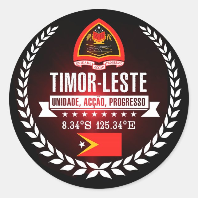 Adesivo Redondo East Timor (Frente)
