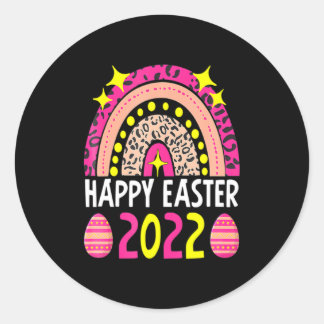 Adesivo Redondo Easter 2022 rainbow cute happy easter 2022 women 