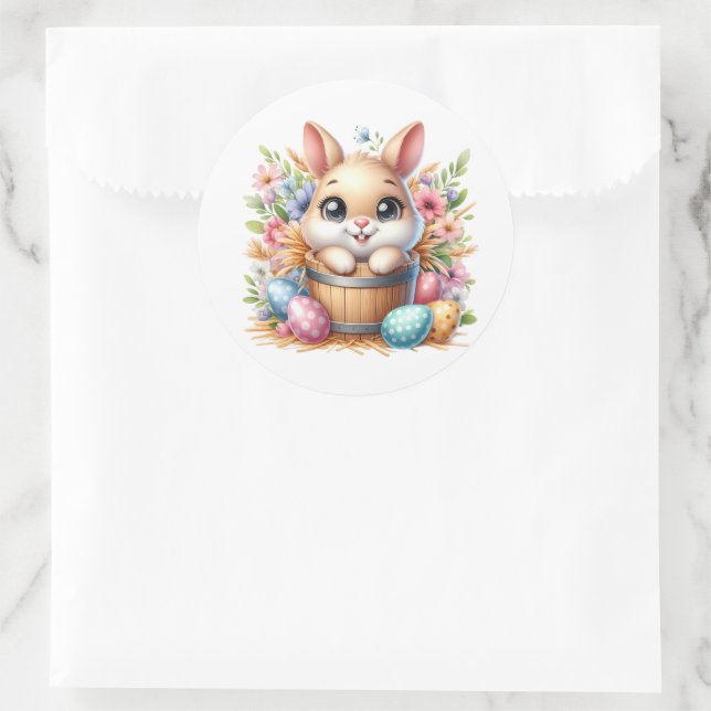 Adesivo Redondo Easter Bunny Stickers (Bolsa)