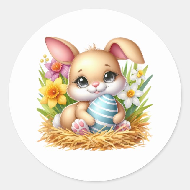 Adesivo Redondo Easter Bunny Stickers (Frente)