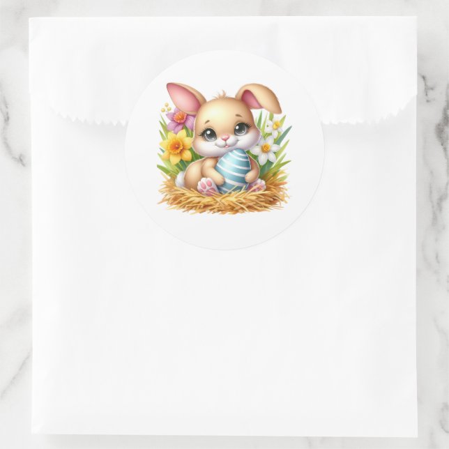 Adesivo Redondo Easter Bunny Stickers (Bolsa)
