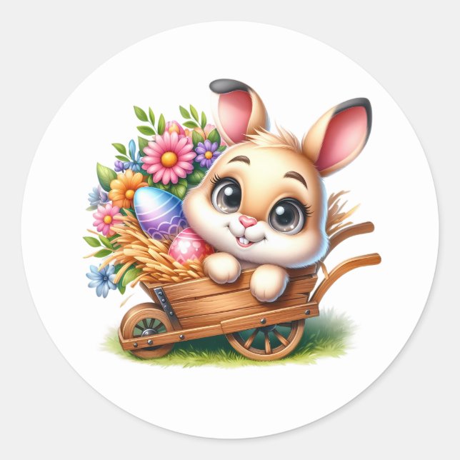 Adesivo Redondo Easter Bunny Stickers (Frente)