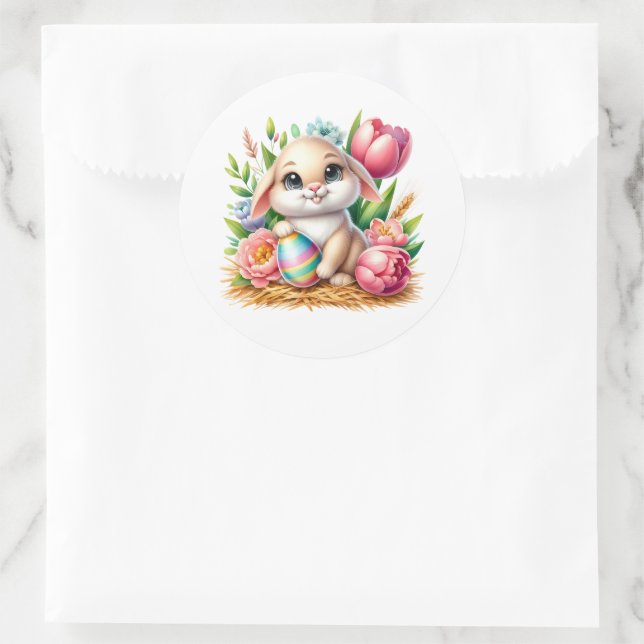 Adesivo Redondo Easter Bunny Stickers (Bolsa)