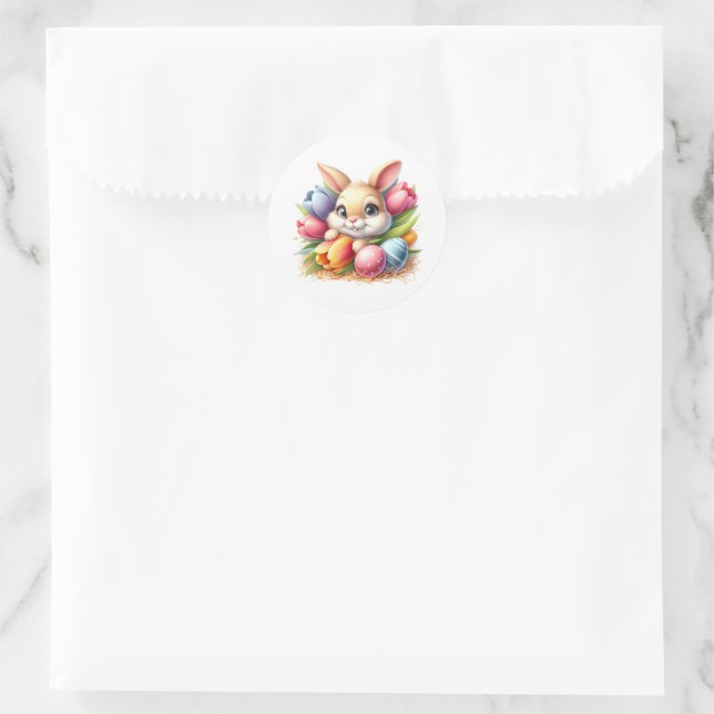Adesivo Redondo Easter Bunny Stickers (Bolsa)