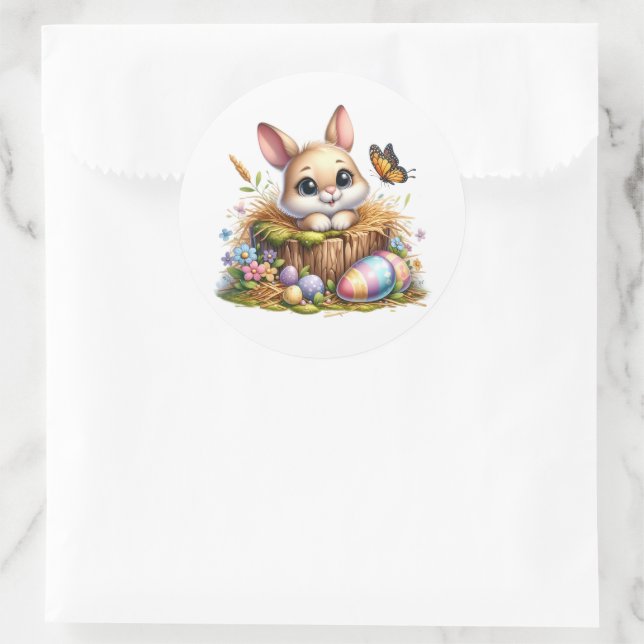Adesivo Redondo Easter Bunny Stickers (Bolsa)