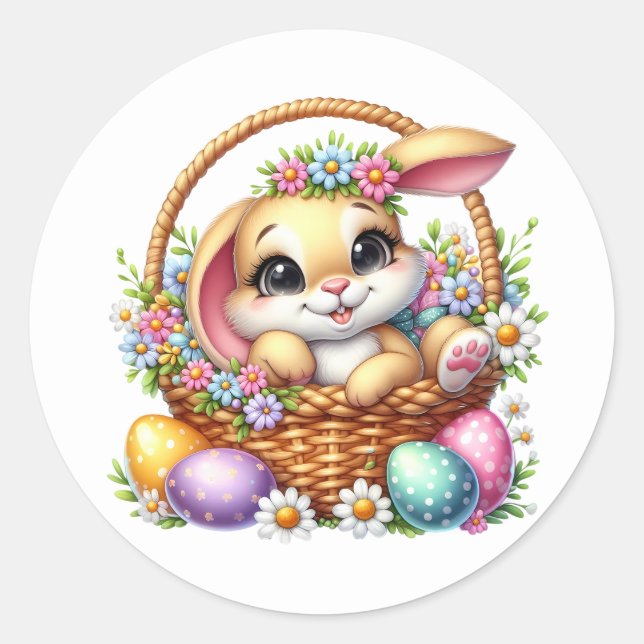 Adesivo Redondo Easter Bunny Stickers (Frente)