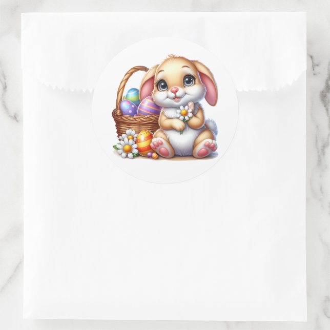 Adesivo Redondo Easter Bunny Stickers (Bolsa)