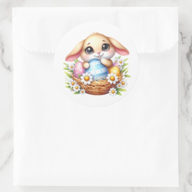 Adesivo Redondo Easter Bunny Stickers (Bolsa)