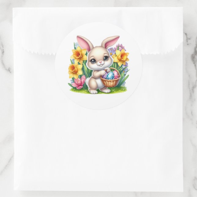 Adesivo Redondo Easter Bunny Stickers (Bolsa)