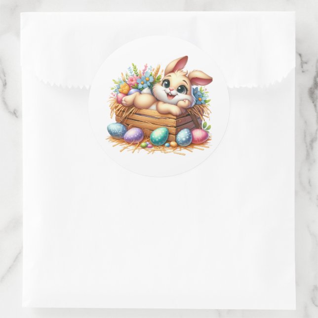 Adesivo Redondo Easter Bunny Stickers (Bolsa)