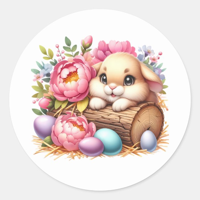 Adesivo Redondo Easter Bunny Stickers (Frente)
