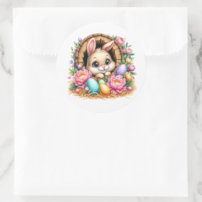 Adesivo Redondo Easter Bunny Stickers (Bolsa)