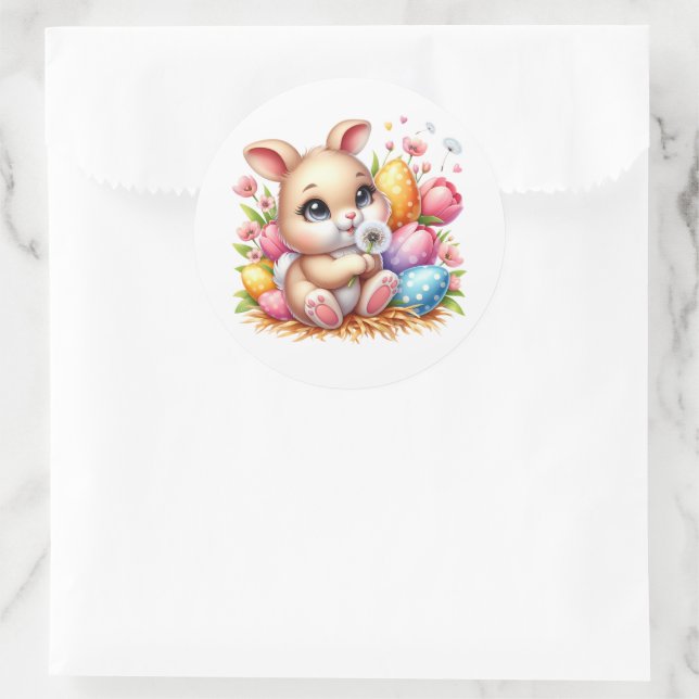 Adesivo Redondo Easter Bunny Stickers (Bolsa)