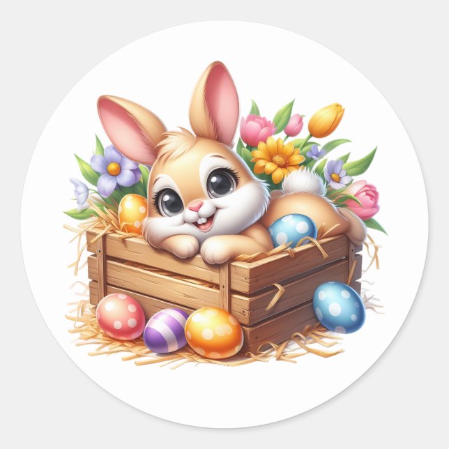 Adesivo Redondo Easter Bunny Stickers (Frente)