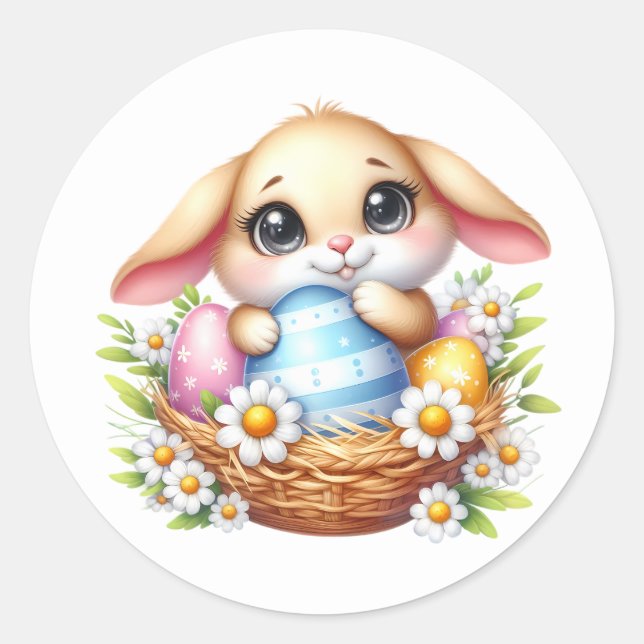 Adesivo Redondo Easter Bunny Stickers (Frente)