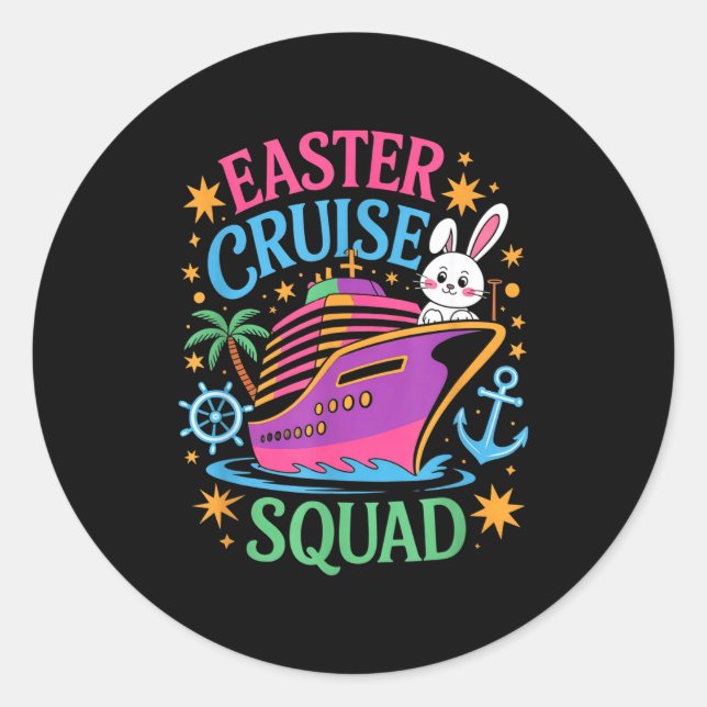 Adesivo Redondo Easter Cruise 2026 Squad Cruising Holiday Family G (Frente)