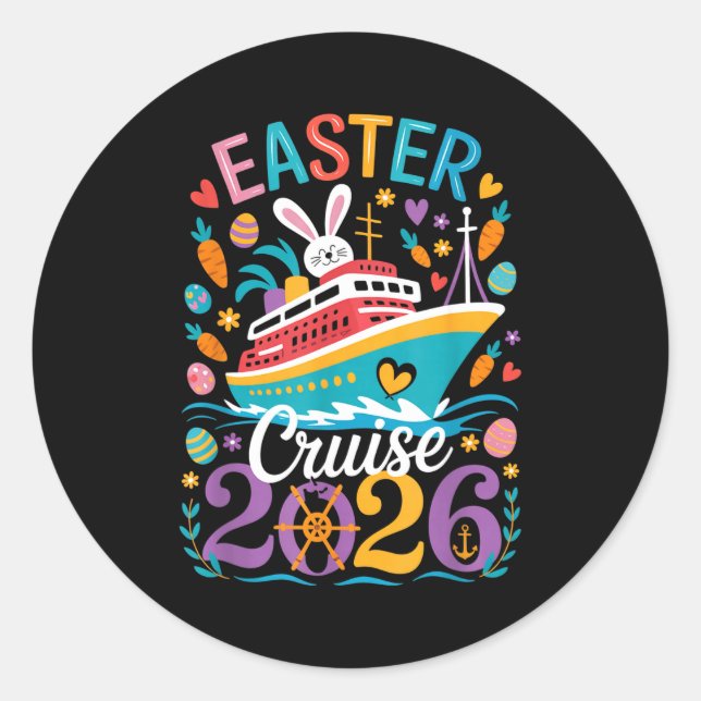 Adesivo Redondo Easter Cruise 2026 Squad Cruising Holiday Family G (Frente)
