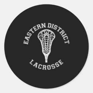 Adesivo Redondo Eastern District Lacrosse Garotas Lax Retro Distre