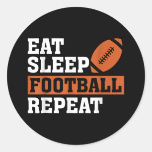 Adesivo Redondo Eat Sleep Futebol Repita Adorável Futebol Vi