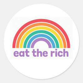 Adesivo Redondo Eat The Rich Rainbow Retro stickers