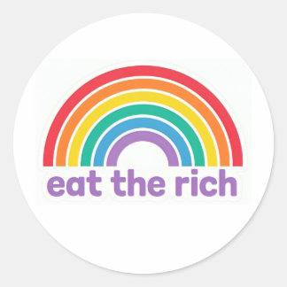 Adesivo Redondo Eat The Rich Rainbow Retro stickers