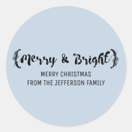 Adesivo Redondo Ebony Elegant - Feliz esboçada e Feriado Brilhante