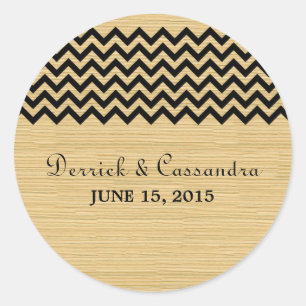 Adesivo Redondo Ebony Rustic Chevron Wedkers