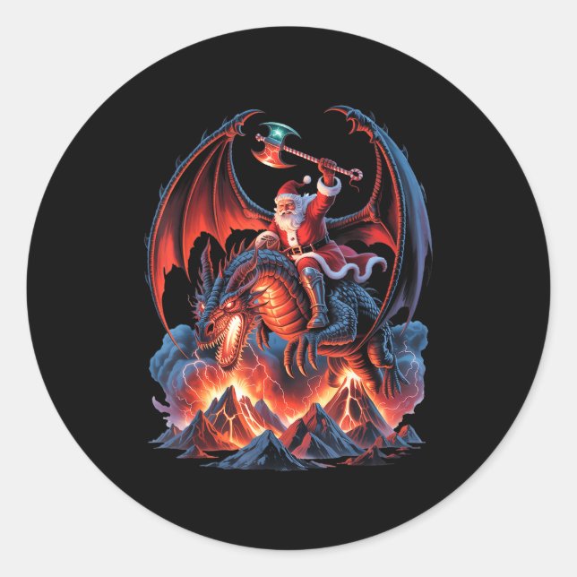 Adesivo Redondo Ec Christmas Fantasy - Mmo Mystic Santa Riding Dra (Frente)