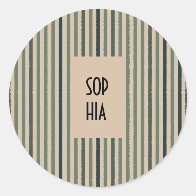 Adesivo Redondo Echo Trails Round Stickers - Matcha Green Striks (Frente)