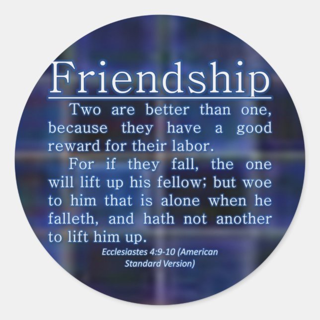Adesivo Redondo Eclesiastes 4:9-10 (Frente)