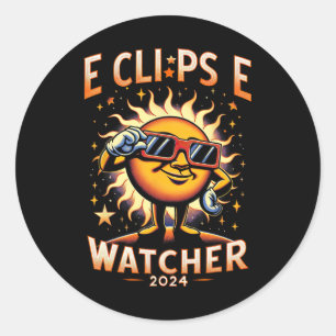 Adesivo Redondo Eclip Solar Eclipse Sun Vestindo 2024
