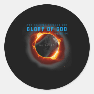 Adesivo Redondo Eclipse 2024 Glória Cristã De Deus Salm 19 Heave